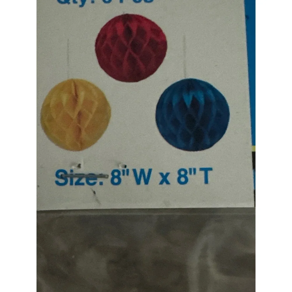12pc‎ Honeycomb Tissue Paper Decorations 8